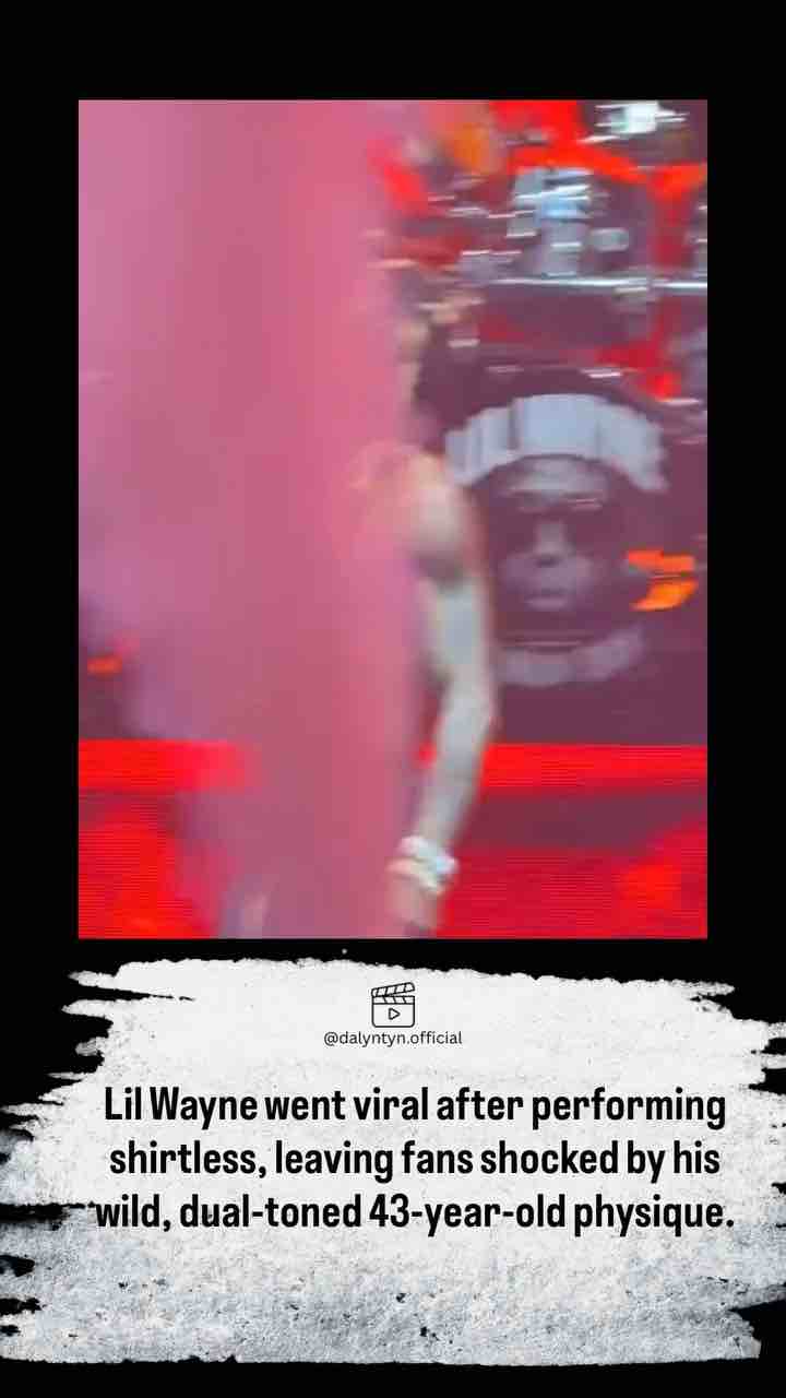 Lil Wayne performing A Milli shirtless in 2026. People are surprised that Weezy F Baby still has abs